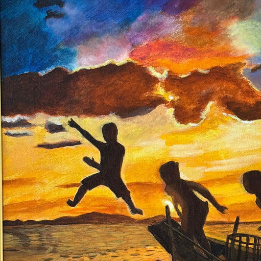 The Golden Leap canvas print close-up detail