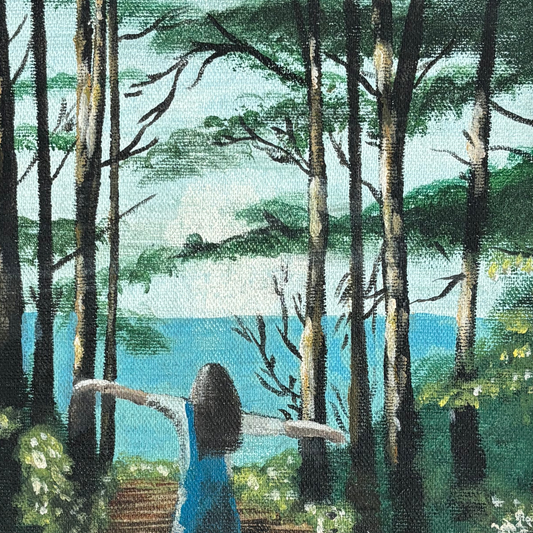 The Open Path canvas print styled in a room
